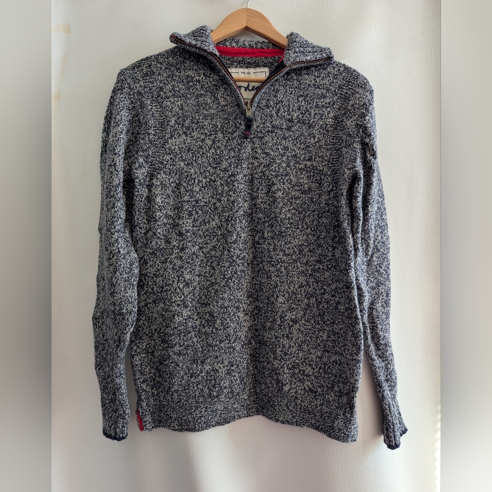 Boden Wool Marled Grey 1/4 Zip Pullover Sweater - S